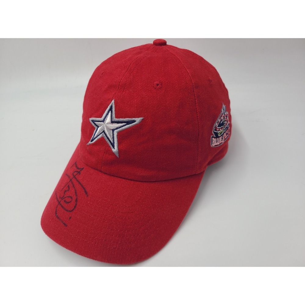 Vintage Columbus Blue Jackets Marc Denis #30 Signed Autographed Hat Cap Men NHL
